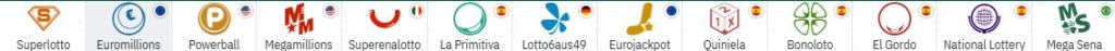 logos loterijen van de wereld